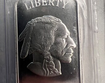 1 Oz .999 Fine Silver Buffalo Bar