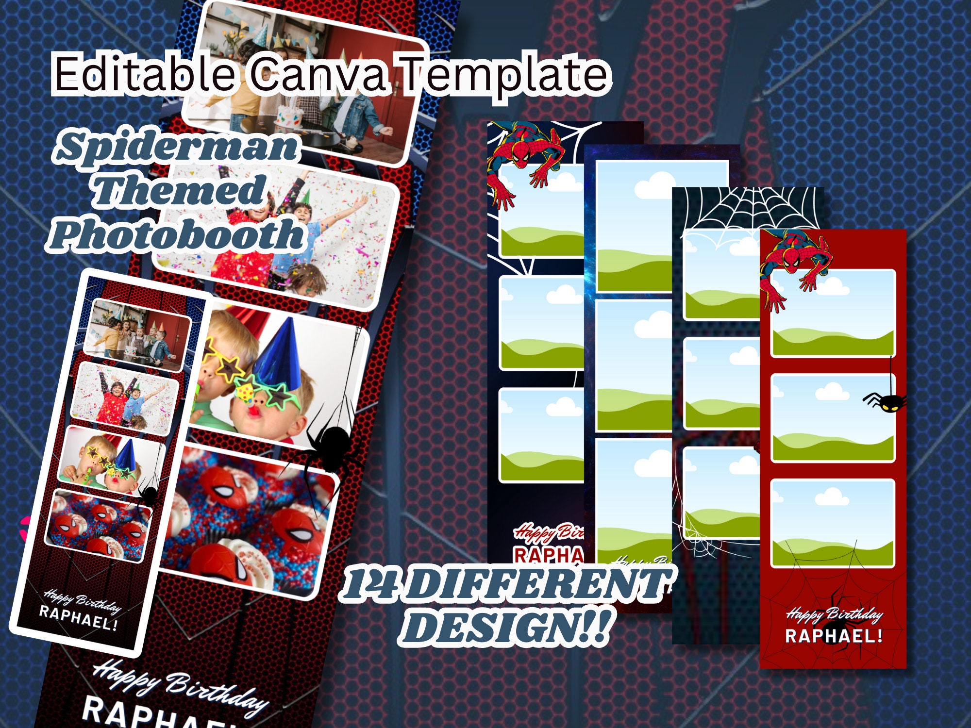 Spiderman Photobooth Strip Template Etsy