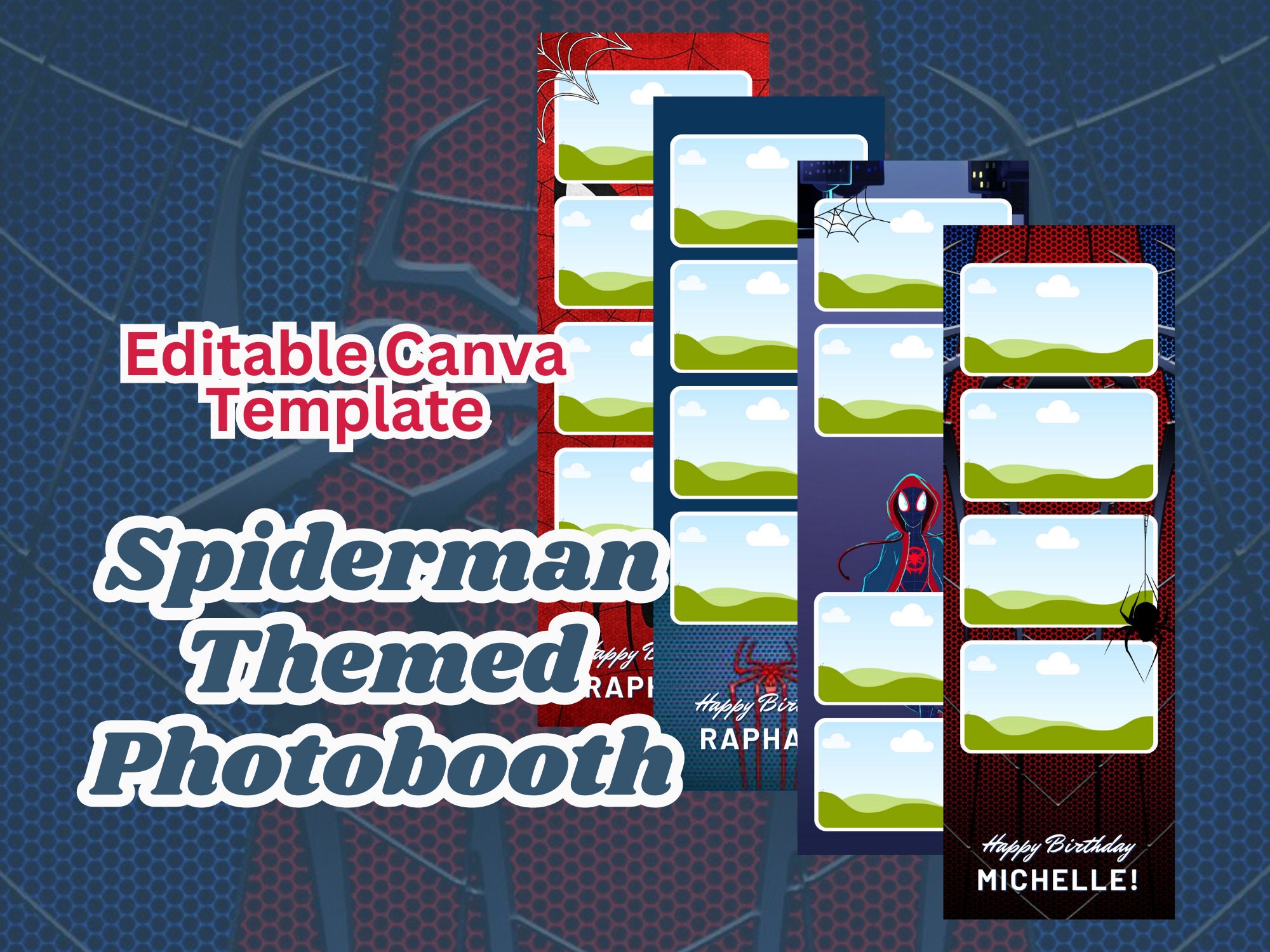 Spiderman Photobooth Strip Template Etsy