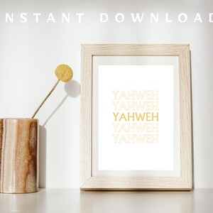Yahweh christian printable - christian digital wall art - jehovah jireh - bible verse printable - minimalist christian download