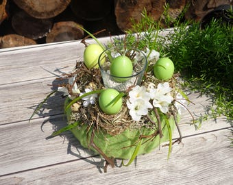 Osterdekoration, Frhlingsgesteck, Osterdekor mit knstlichen Deko,  Frhlingsdekor, Frhlingsdeko, Osterhasen, Ostereier - Etsy.de