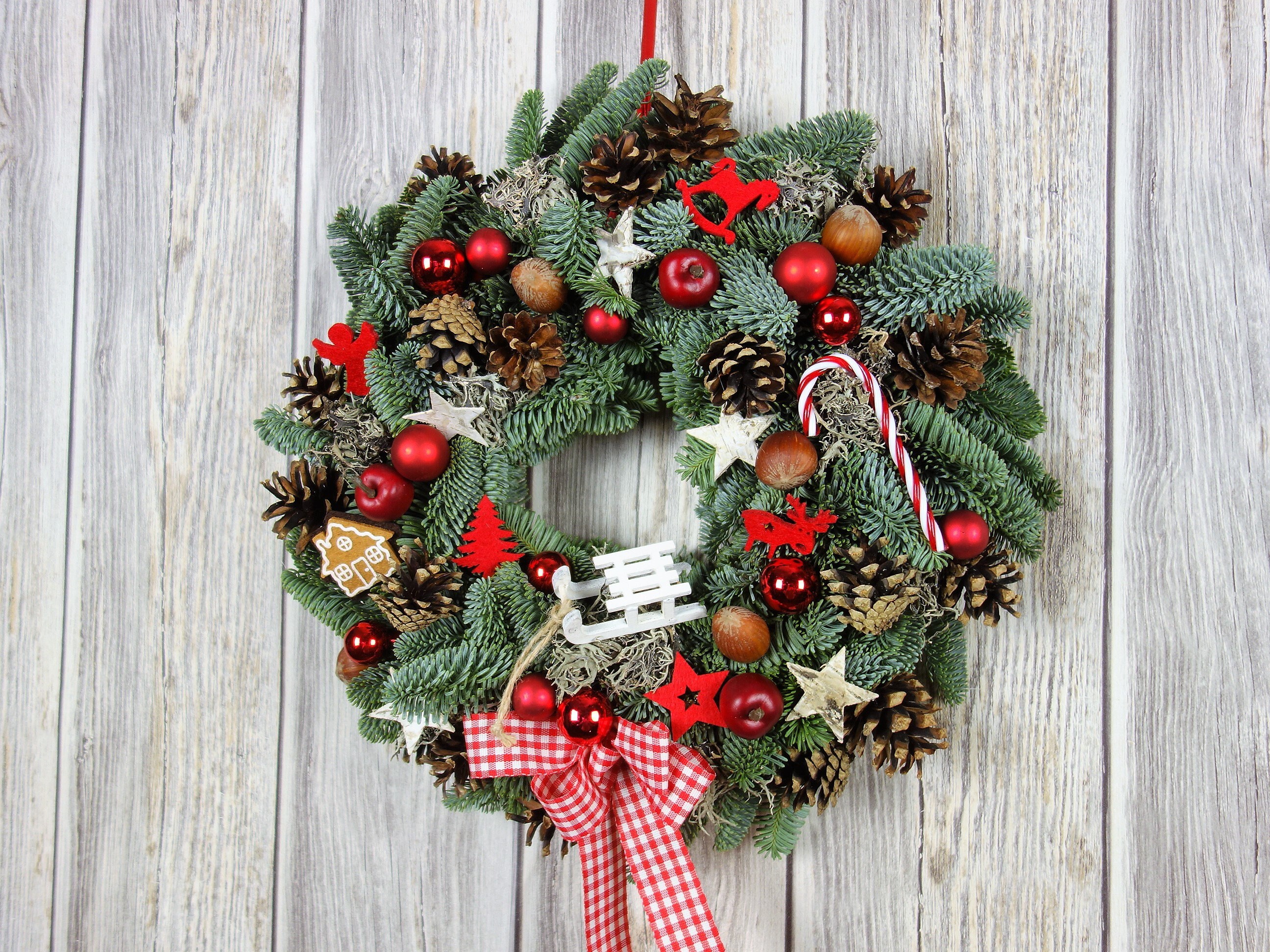 Türkranz weihnachten Türkränze rot natur Türdeko weihnachtlich Etsy.de