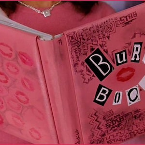 Brucia il libro Copertina rigida Giornale Estetica Ragazze cattive Rossetti Macchie Quaderno rosa opaco Regalo per lei Album di ritagli Diario Scrittura Giornale Coquette