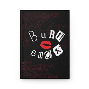 Mean Girls Hardcover Journal Aesthetic Burn Book Lipsticks Stains Pink Matte Notebook Gift for Her Scrapbook Diary Writing Journal Coquette