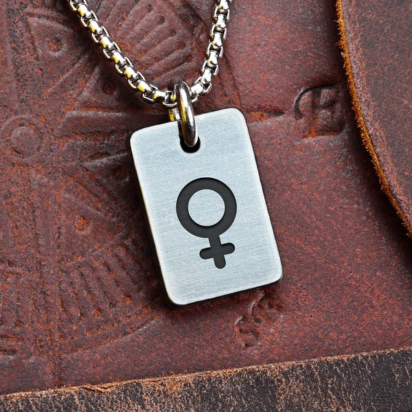 Kleiner Edelstahl-Anhänger für Damen (Venus-Symbol, Astronomiezeichen für Mädchen und Frauen) SB13133