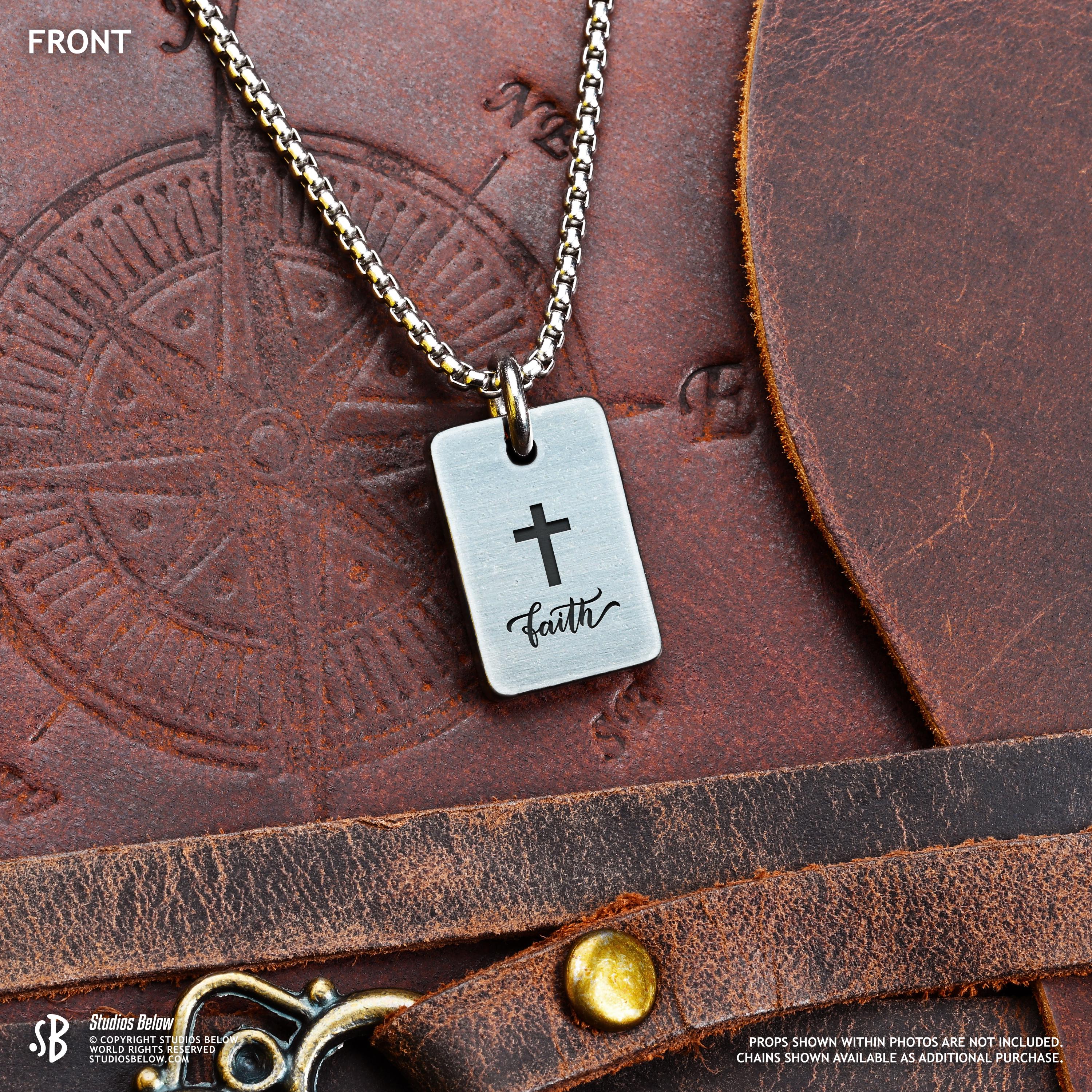 Collana con ciondolo in acciaio inossidabile con croce