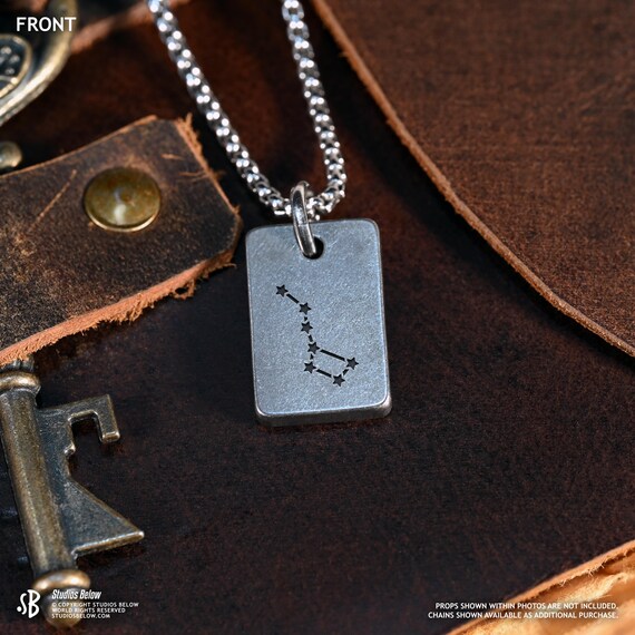 Big Dipper Small Stainless Steel Pendant (Stars Astronomy Astrology  Constellation Ursa Major)