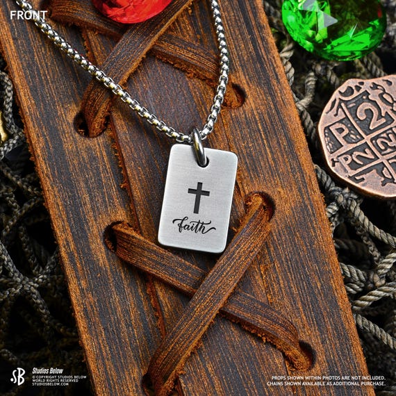Collana Cristiana Con Croce E Conchiglia Abalone – Acciaio Inox – Pendente Gesù Ispiratore – Regalo Religioso Y5144 - 3