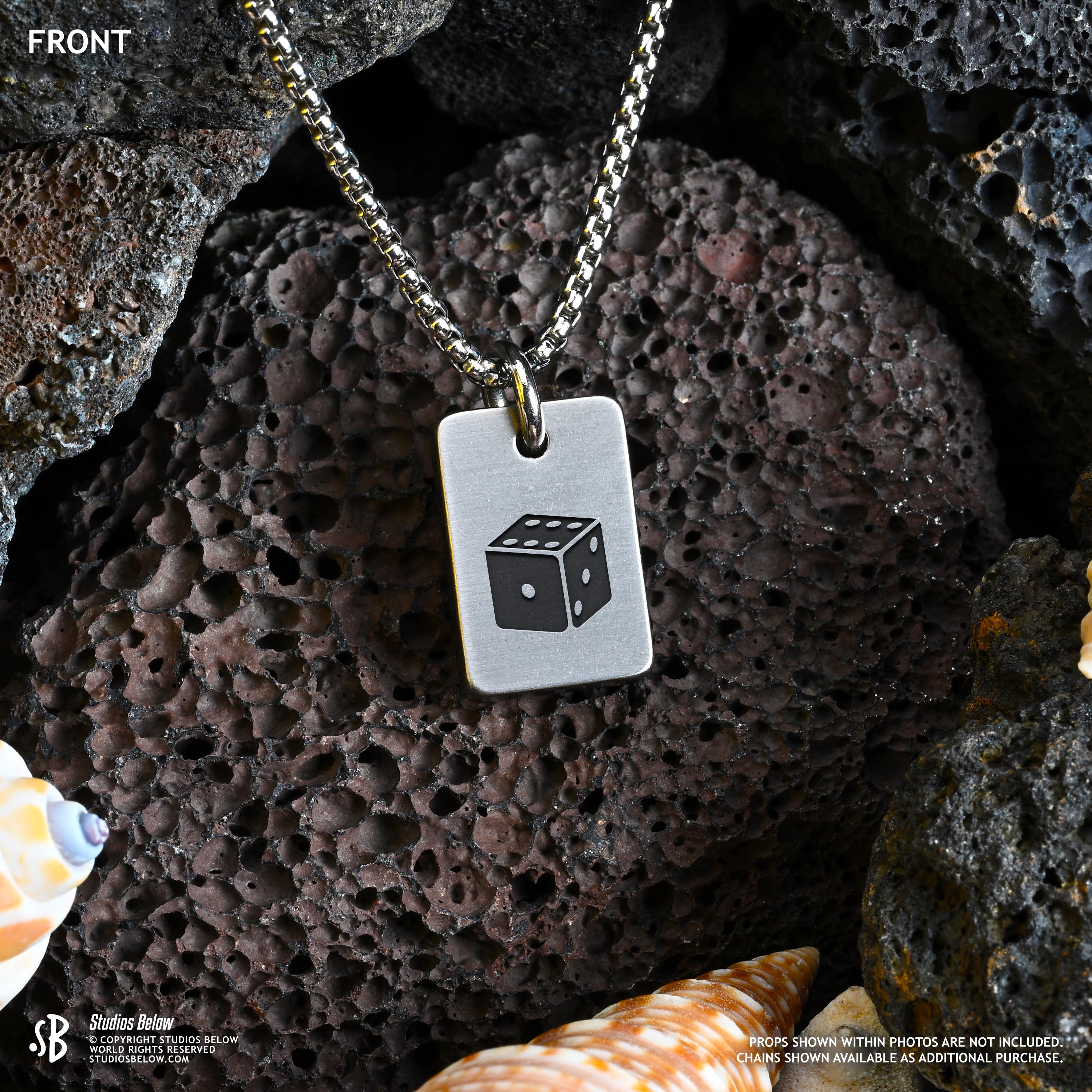 Dice Small Stainless Steel Pendant (playing Gambling Winning Magic