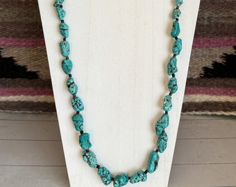 Vintage Santo Domingo Turquoise and Olive Heishi Necklace