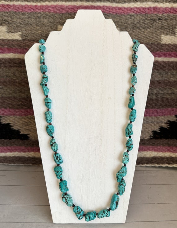 Vintage Santo Domingo Turquoise and Olive Heishi … - image 1