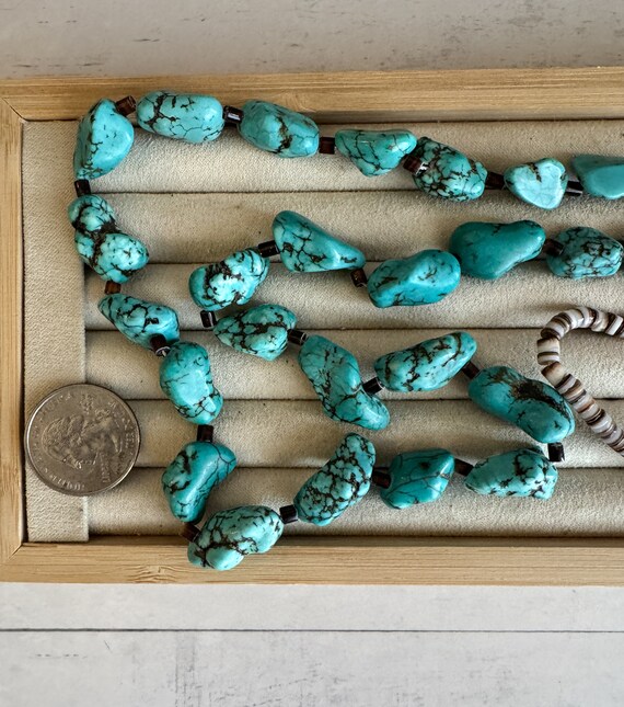 Vintage Santo Domingo Turquoise and Olive Heishi … - image 4