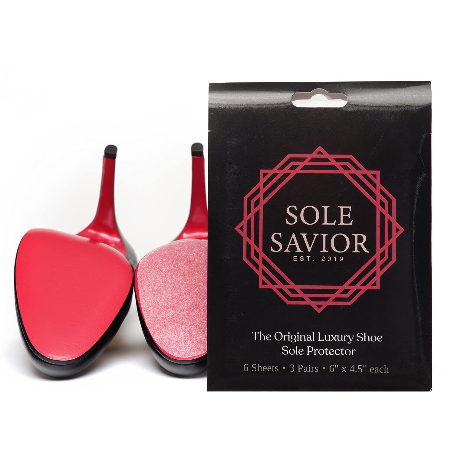 ShoeSkin - Clear Sole Protectors for Christian Louboutin Heels, Jimmy Choo, Men's Shoes - Non Slip Texture - L
