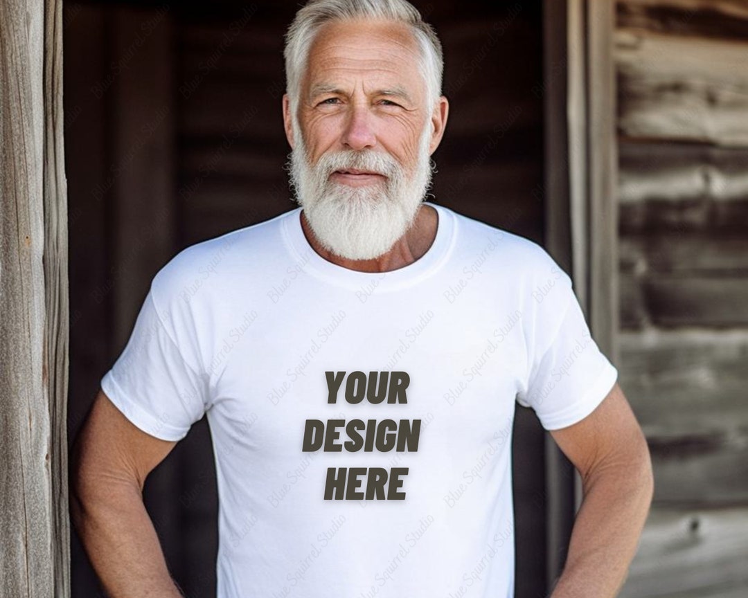 Old Man Tshirt Mockup Grandfather Bella Canvas 3001 Grandpa Etsy