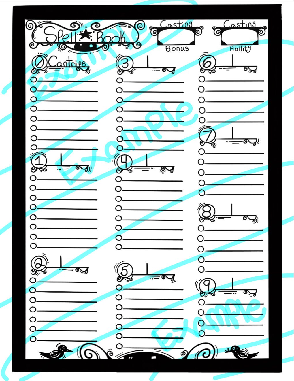 Dungeons and Dragons Downloadable Character/spell/inventory Sheet PDF ...