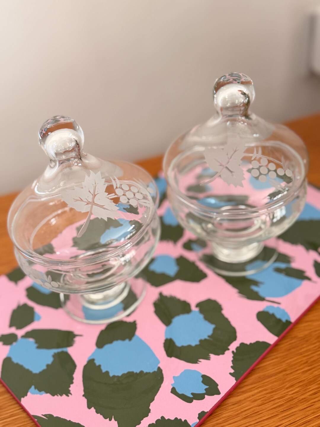 Rayware Glass Vintage Rayware Etched Glass Lidded Bonbon Jars Made in Turkey - Etsy UK