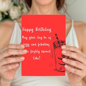 Tarjeta de Coca-Cola Light / Tarjeta para mamá / Tarjeta para mejor amiga / Tarjeta para cualquier ocasión / Tarjeta del Día de la Madre / Tarjeta de cumpleaños / Tarjeta divertida / Amante de la Coca-Cola Light