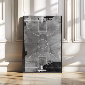 Vintage Basketballplatz Wandkunst, Vintage Sportdrucke, Mannhöhlen-Wand-Kunst-Dekor, Reifen-Kunst, Sportliebhaberraum, jugendlich Jungen Raumdekor