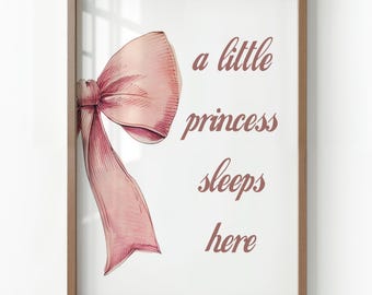 Pink Bow Nursery Print: Grandmillennial Girl Room Decor (Digital Download)
