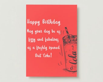Carte de voeux coke light, drôle de cadeau pour amateur de soda