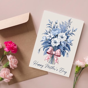 Muttertagskarte Chinoiserie Floral für Mutter Digitales Geschenk Mama Chinesisch Französisch Blumenmuster Mutter Liebe Grußkarte Printable Digital