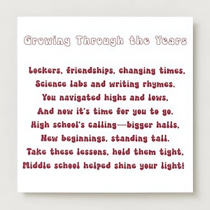 Afstudeergedicht van de middelbare school afdrukbaar, afdrukbaar gedicht van het afstuderen van groep 8, kaart van het afstuderen van groep 8 van 2025, gepersonaliseerde kaart van het afstuderen van de middelbare school
