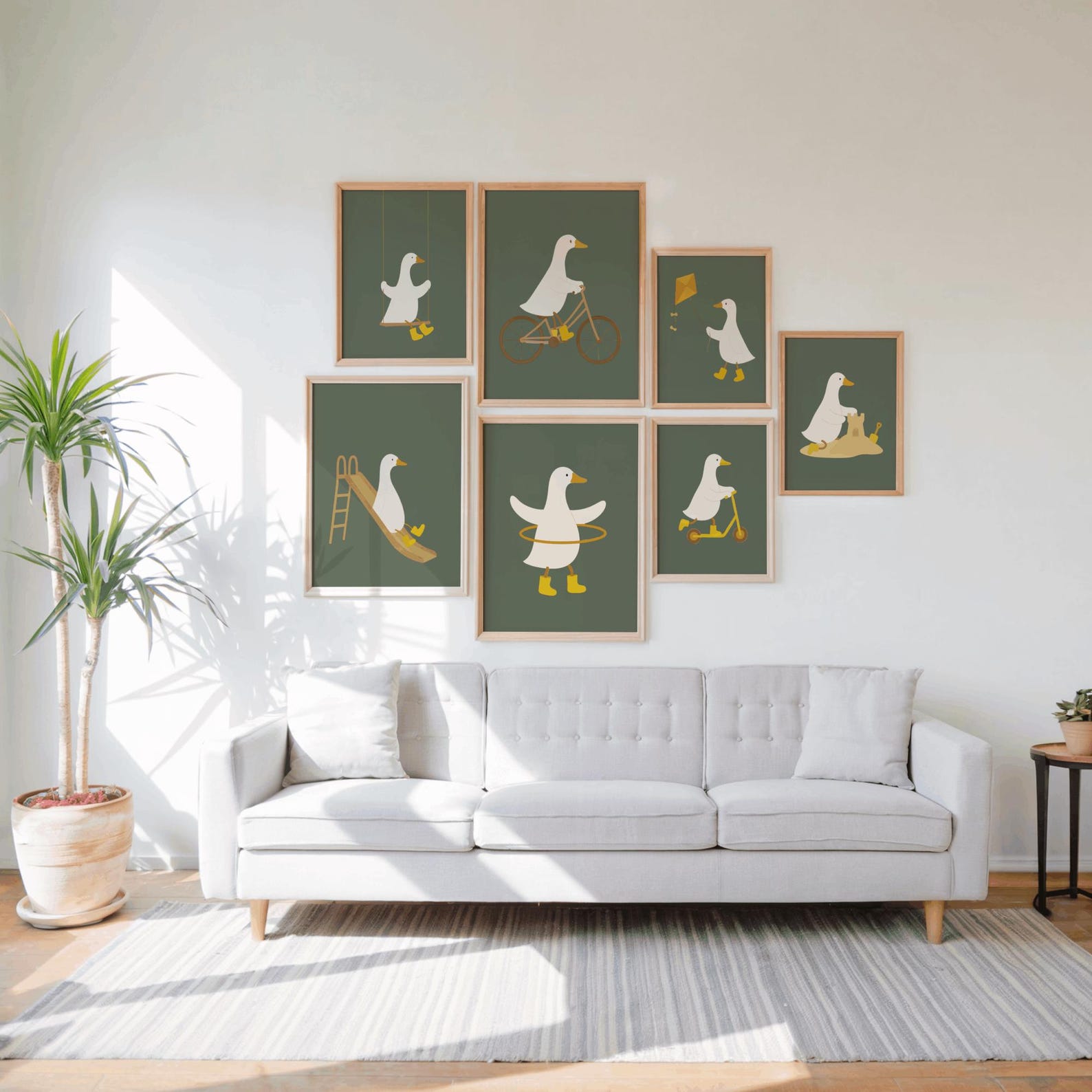 Printable Goose Nursery Wall Art Set of 7,cute Farmhouse Goose Decor ...