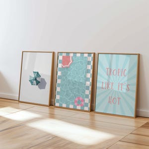 Minimalist Swimming Pool Art Prints: Beach House Gallery Wall  (Digital Download)