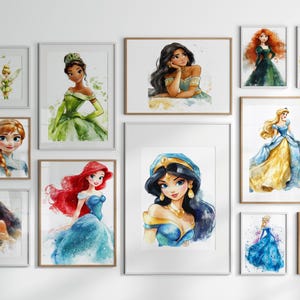 Princess Wall Art Digital Print Bundle, 35 Printable Nursery Art,Be a Princess,Girls Room Decor,Princess Themed Wall Prints,Fairy Tale Decor