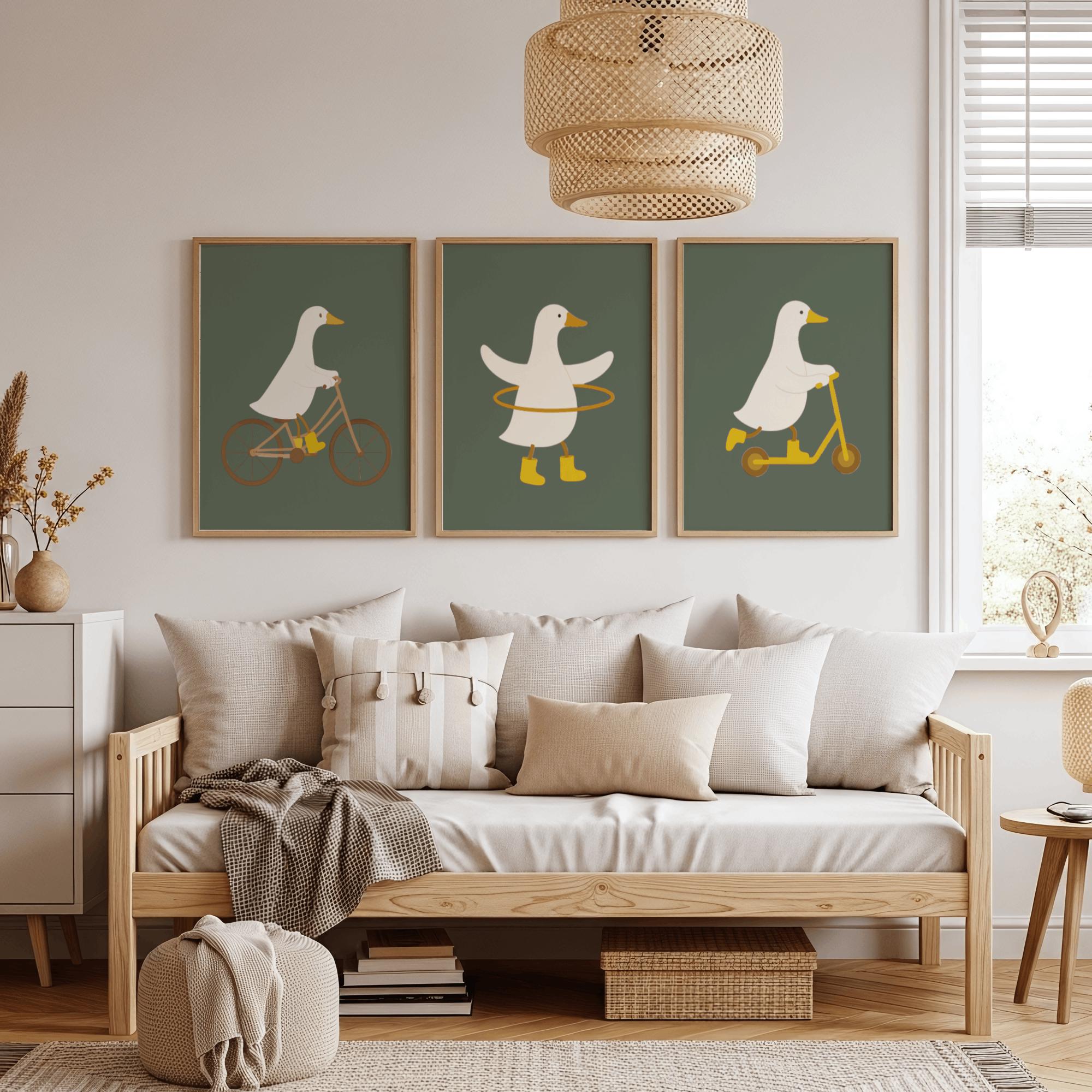 Printable Goose Nursery Wall Art Set of 7,cute Farmhouse Goose Decor ...