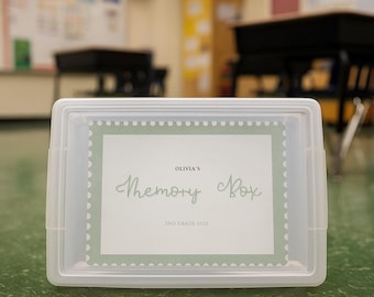 School Memory Box Pages: K-12 Keepsake, Yearly Questionnaire (Canva Template Link, PDF Download)