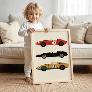 Set Of 3 Personalised Race Car Prints, Vehicle Prints, Boys Bedroom Prints, Toddler Boy Wall Art, Playroom Prints,Race Car Theme Nursery Art image 4