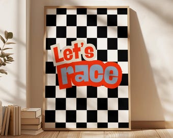 Race Car Prints, Vehicle Prints, Boys Bedroom Prints, Toddler Boy Wall Art, Playroom Prints, Race Car Theme Nursery Art, Digital Download