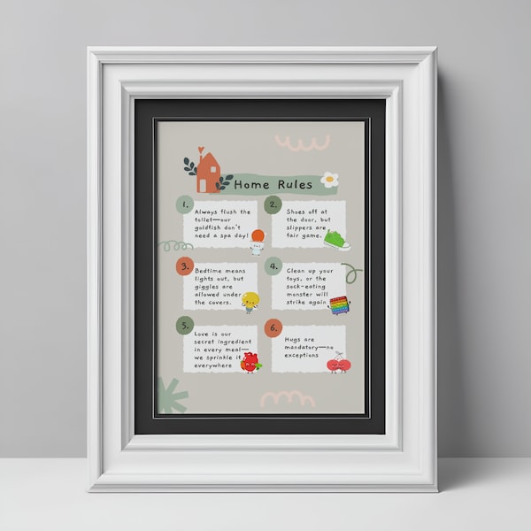 Family Rules Poster - Etsy