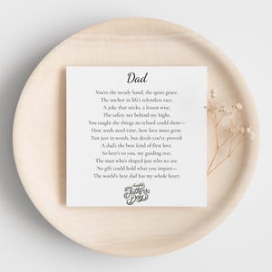 Poema editable para papá, regalo DIY para el Día del Padre, tarjeta de poesía de hija o hijo, carta para papá, regalo de hija, poema para papá (A4)