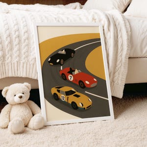 Set Of 3 Personalised Race Car Prints, Vehicle Prints, Boys Bedroom Prints, Toddler Boy Wall Art, Playroom Prints,Race Car Theme Nursery Art image 5