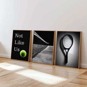 Set of 3 Minimalist Tennis Wall Art Prints, Retro Tennis Art,Gift for Tennis Player, Sports Bedroom Decor, Tennis Quote Print, Tennis Decor