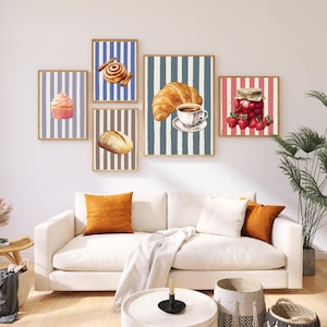 Bakery Wall Art | Set of 6 | Bakery Wall Prints | Bakery Digital Art | Dessert Wall Art | Dessert Print | Bakery Printable | Sweets Wall Art