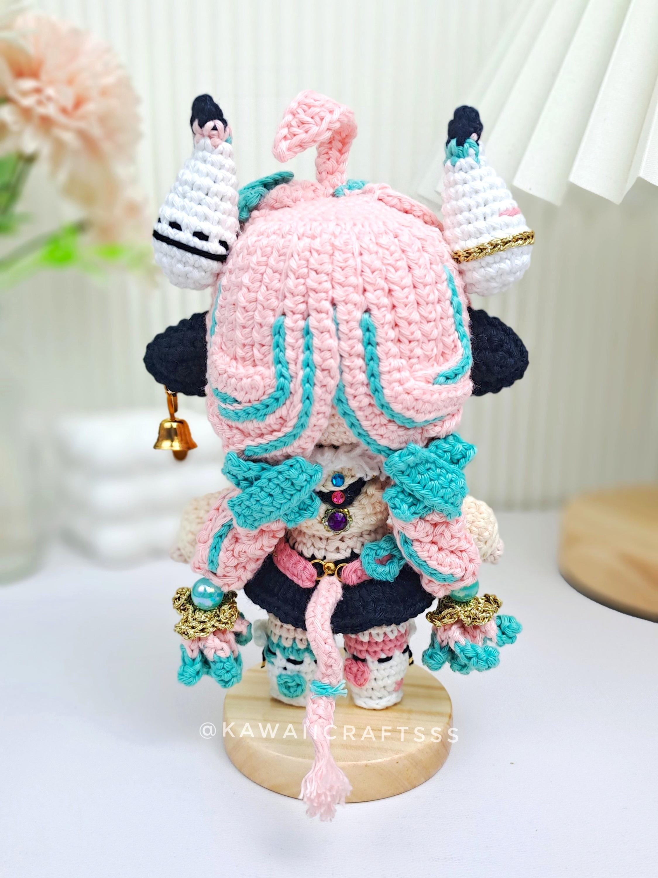 ヴァレサ 原神 あみぐるみ人形、かぎ針編みの手作りぬいぐるみ、アニメ