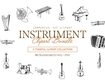 Instrument Clipart Bundle: 70 Detailed SVG & PNG Designs