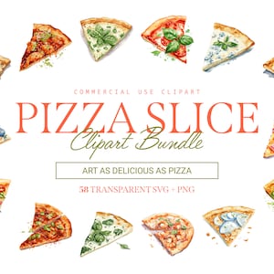 Pizza Slice Clipart Bundle - 58 Designs | SVG & PNG | High Resolution | Deliciously Detailed | For Commercial Use