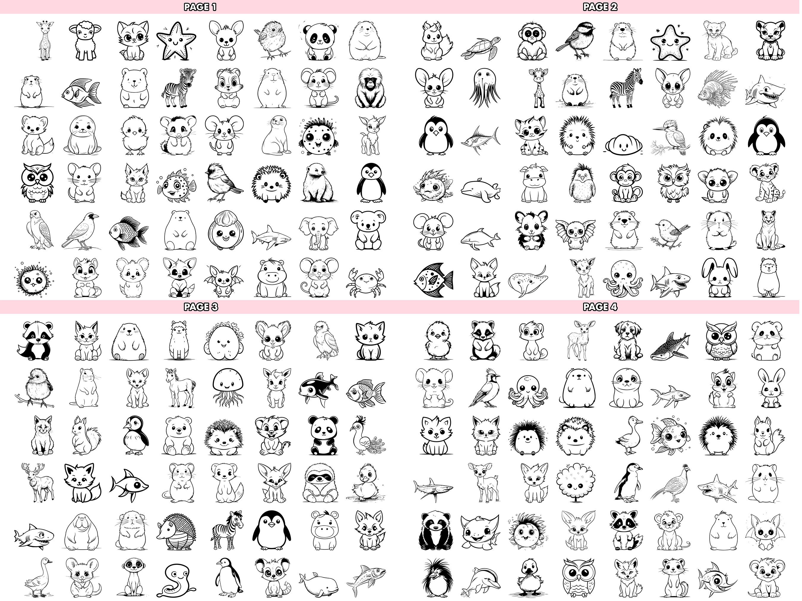 Adorable Baby Animals SVG & PNG Pack - 581 Designs | Nursery Decor ...