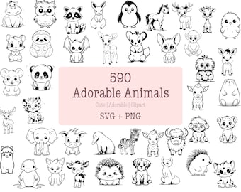 Adorable Animal Kingdom SVG Bundle - 590 Designs | SVG and PNG | High Resolution | Cute and Cuddly Characters | For Commercial Use
