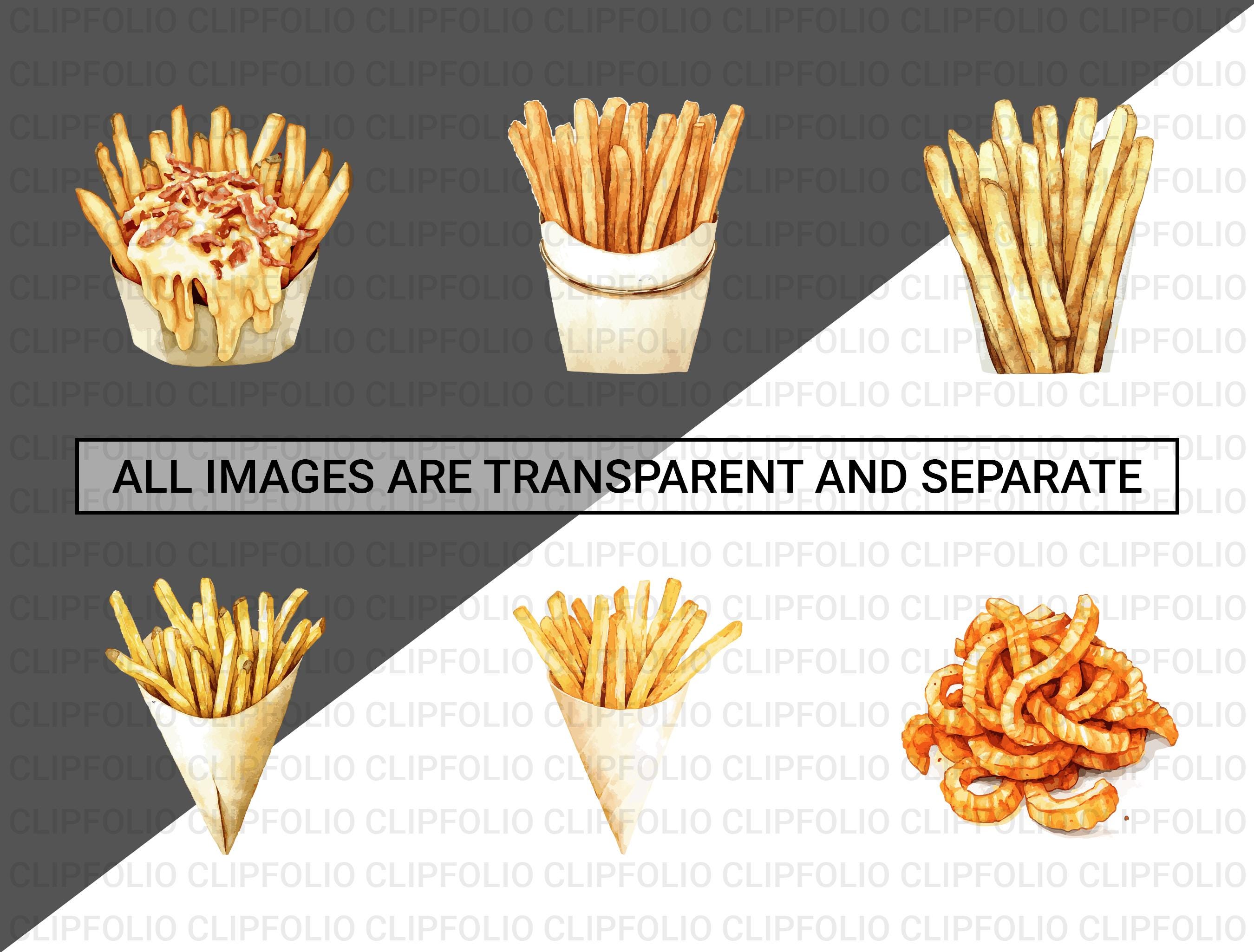 Fries Clipart Bundle, 35 Designs, SVG and PNG, Food and Snack Art ...