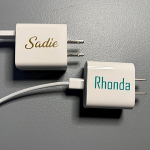 Personalized Mini Decal, Custom Name Decal, Small Personalized Name Sticker for Earbud Case Phone Charger, Indoor/Outdoor Vinyl