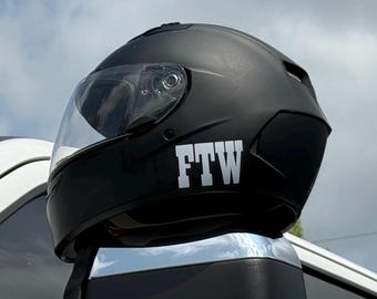 Motorcycle Helmet Decal, Chopper Tank Saddlebag Decal, FTW Biker Gift, Forever Two Wheels Vinyl Sticker for Window Car Truck Watee Bottle