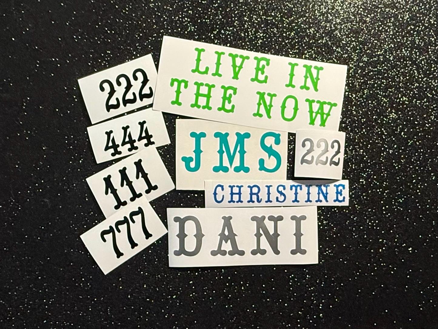 Custom Decal Western Font • Personalized Text Decal • Name Label Sticker for Water Bottle • Tattoo Font Vinyl Decal • Gift Tag Label