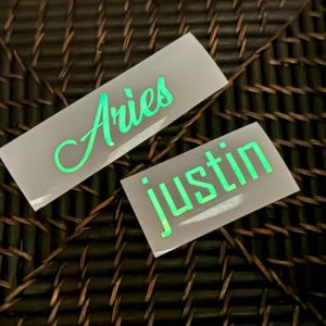 Glow in the Dark Custom Name Decal, Personalized Holographic Glowing ...