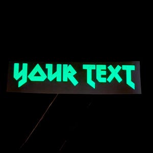 Heavy Metal Font Glow Decal, Custom Glow in the Dark Decal ...