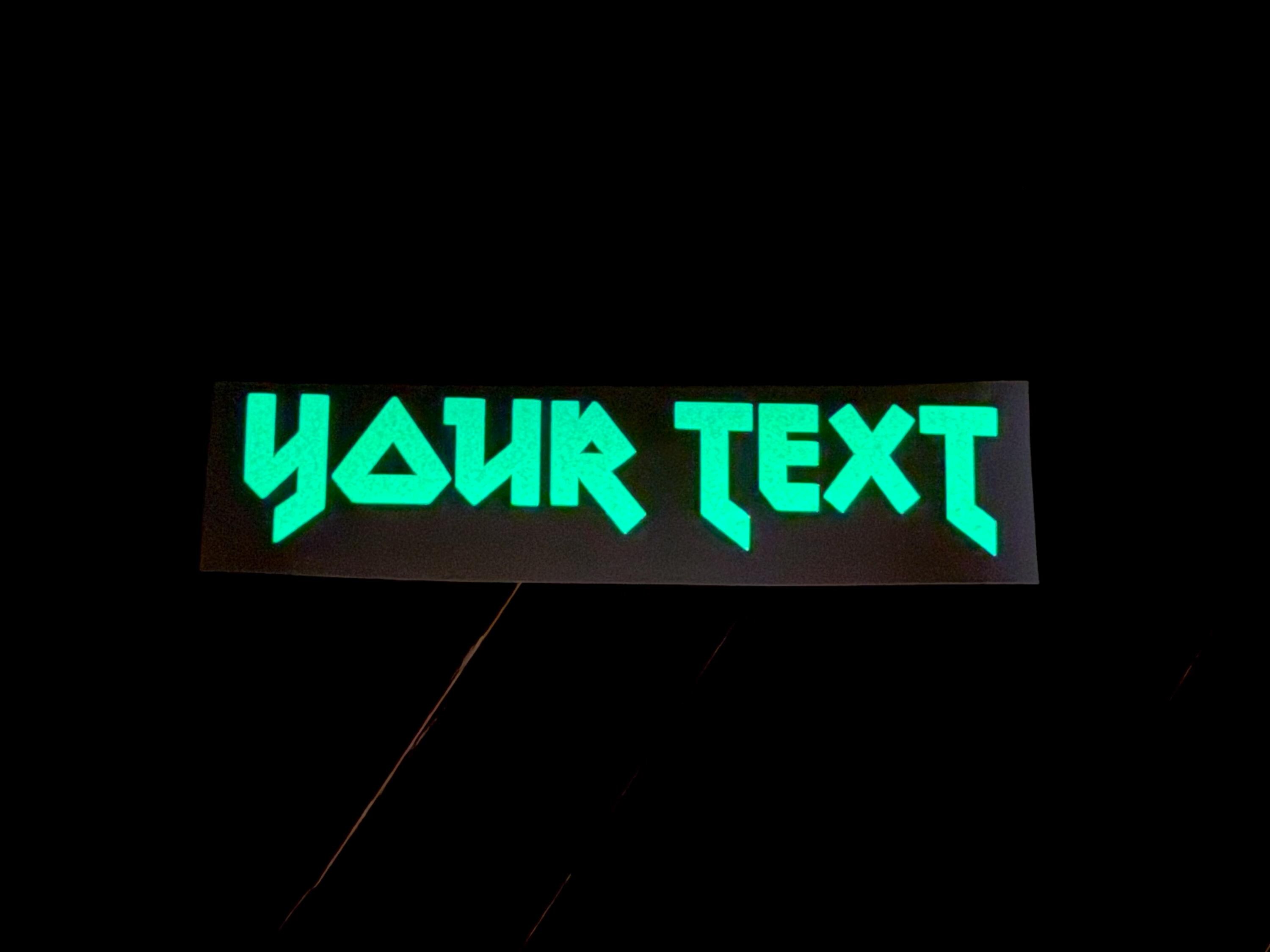 Heavy Metal Font Glow Decal, Custom Glow in the Dark Decal ...